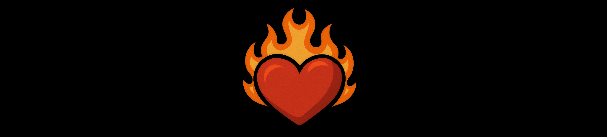 Clan Fam logo of a red heart engulfed in flames